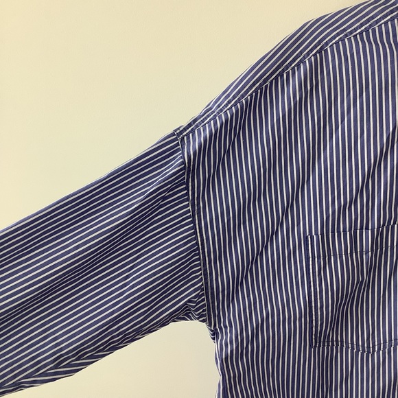 Zara oversized striped shirt blue white size Large - Picture 5 of 9